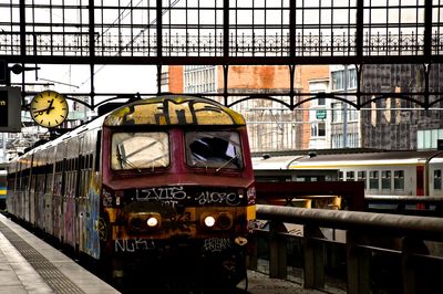 Train arriving at station