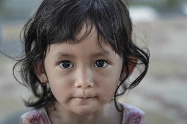 Close-up portrait of cute girl | ID: 115864707