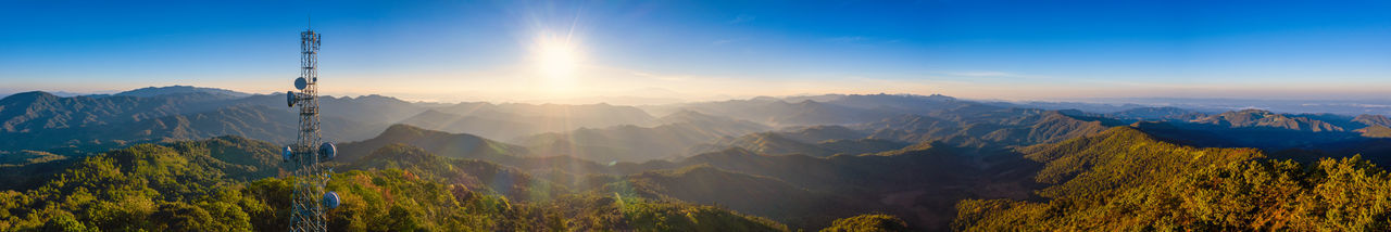 Panoramic view of mountains against sky during sunset