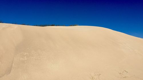 Scenic view of landscape against clear blue sky