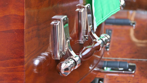 Close-up of handle