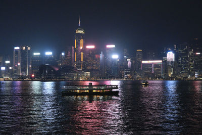 Illuminated city at night