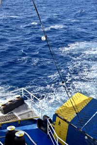 High angle view of boat in sea