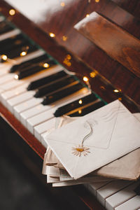 Close-up of piano keys