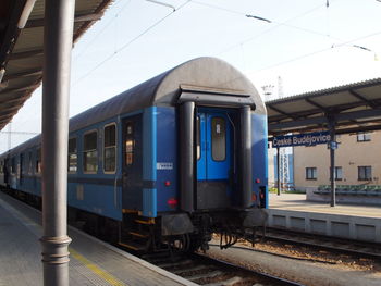 Train at railroad station platform