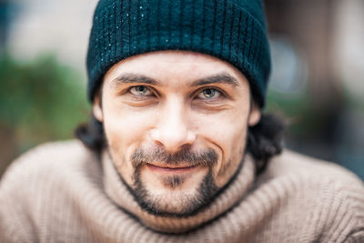 Portrait of man at cafe