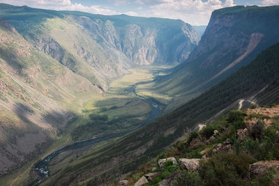 High angle view of valley