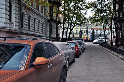 Cars on city street