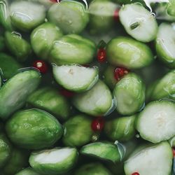 Full frame shot of chopped vegetables