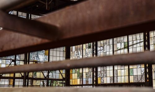 Colored abandobed factory windows