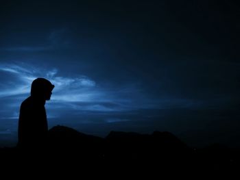 Silhouette of mountain at sunset