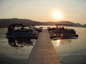 Scenic view of sea at sunset