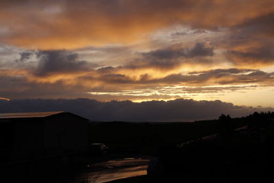 Scenic view of dramatic sky during sunset