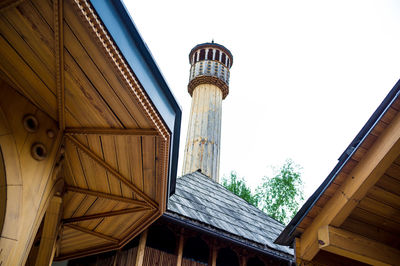 Low angle view of built structure against clear sky