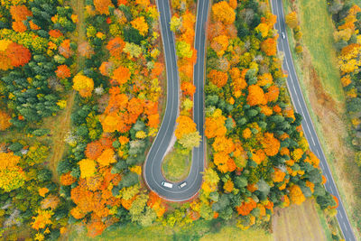 High angle view of road