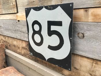 Close-up of text on wood