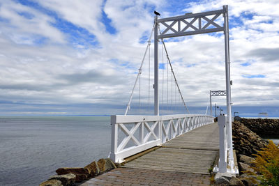 View of bridge over sea against sky