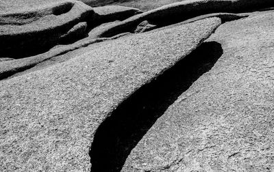 High angle view of shadow on sand