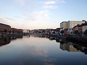 View of river with buildings in background