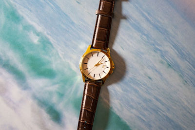 Close-up of clock on wall