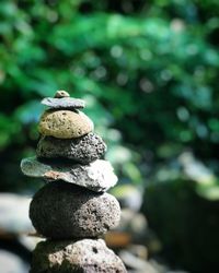 Close-up of stack of firewood