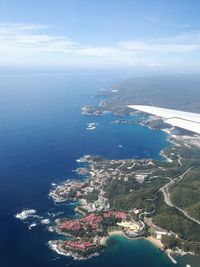 Aerial view of sea against sky