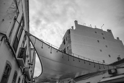 Low angle view of ship against sky