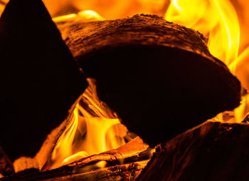 Close-up of bonfire