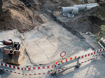 High angle view of construction site