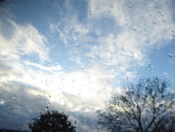 Full frame shot of wet glass window