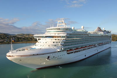 Ship moored on sea