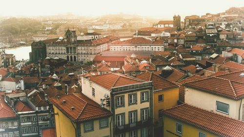 High angle shot of townscape