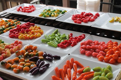 Various fruits for sale at market stall