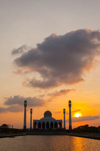 View of buildings against sky during sunset