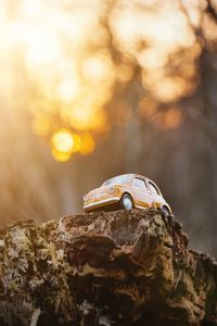 Close-up of car on rock