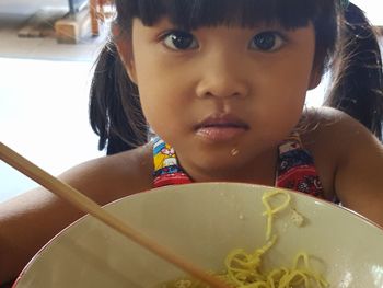 Close-up portrait of cute girl