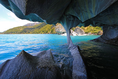 Scenic view of bay