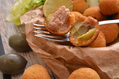 Close-up of sweet food on table