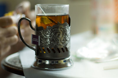 Close-up of drink on table