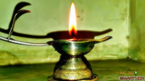 Close-up of illuminated lamp