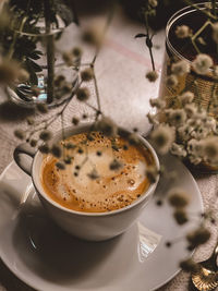 Close-up of coffee on table