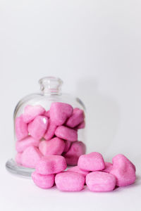 Close-up of medicines on white background