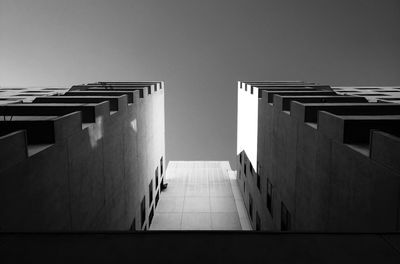 View of buildings against clear sky