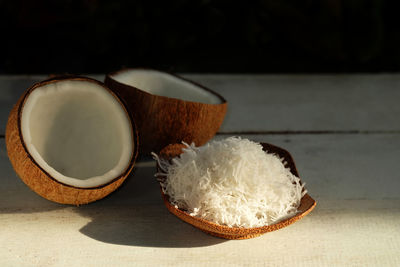 Close-up of dessert on table