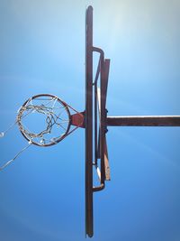 Low angle view of basketball hoop against sky