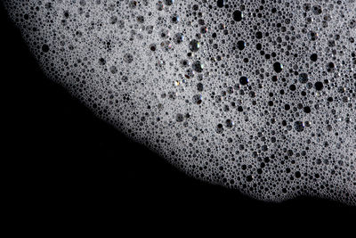 Close-up of bubbles over black background