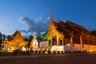 View of temple against sky at dusk