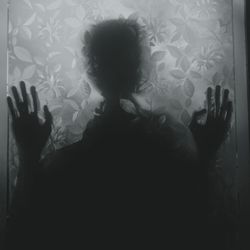 Silhouette people at home