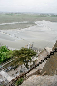 High angle view of landscape against sky