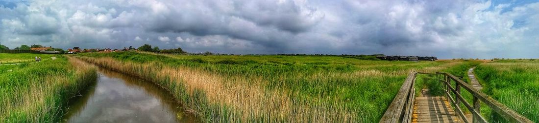 Panoramic shot of land against sky